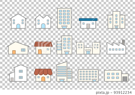 Building icon set Building icon set 93912234