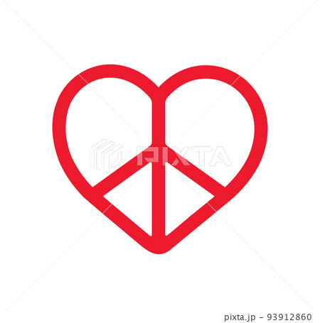 peace symbol in heart shape icon. vector illustration 93912860