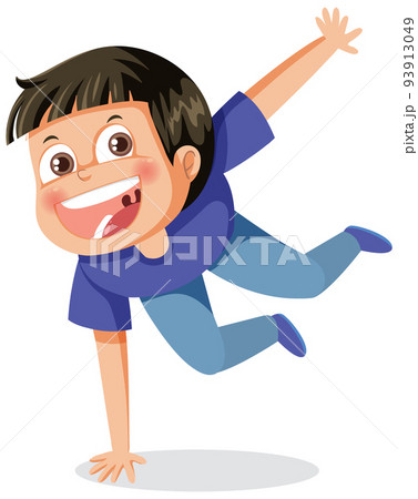Active boy dancing cartoon character - Stock Illustration [93913049] - PIXTA