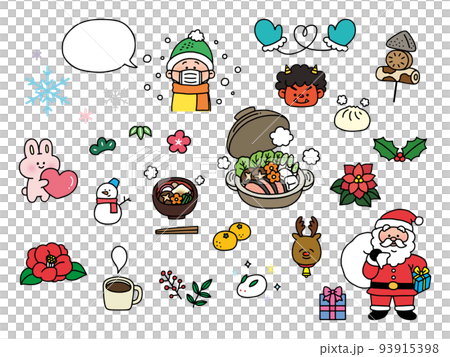 Various winter motifs illustration set 93915398
