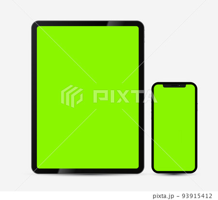 タブレットやスマートフォンなどの最新ガジェットのモックアップ タブレットやスマートフォンなどの最新ガジェットのモックアップ 93915412