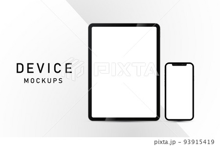 タブレットやスマートフォンなどの最新ガジェットのモックアップ 93915419