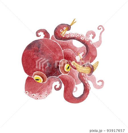 クラーケン　伝説の生物 神話生物　水彩 イラスト 93917657