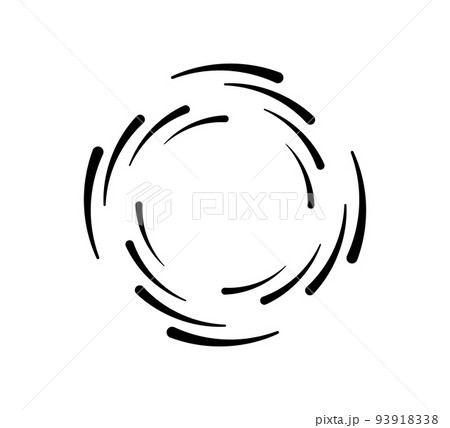 Circle speed lines for emblem, design and comic book. Abstract round geometric shape. Manga graphic speed striped texture. Circular motion lines. Vector illustration isolated on white background Circle speed lines for emblem, design and comic book. Abstract round geometric shape. Manga graphic speed striped texture. Circular motion lines. Vector illustration isolated on white background 93918338