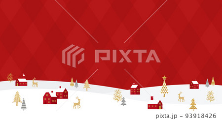 クリスマスの街並みのベクターイラスト背景 クリスマスの街並みのベクターイラスト背景 93918426
