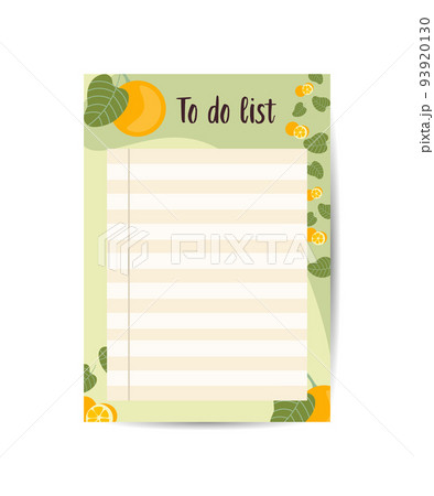 to do list with line for notes with citrus fruit vector illustration 93920130