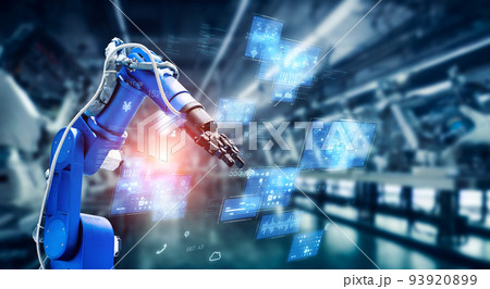 産業用ロボットとテクノロジー　ファクトリーオートメーション 93920899