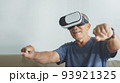 Asian Senior with virtual reality game 93921325