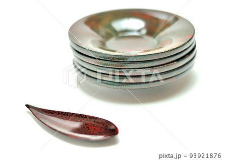 津軽奈々子塗の茶たくと茶さじ 津軽奈々子塗の茶たくと茶さじ 93921876