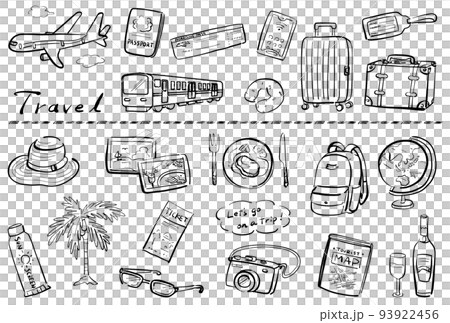 Travel illustration set hand drawn 93922456