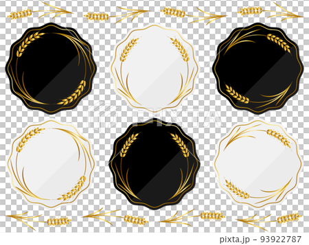 Set of 6 wheat emblems Gold Set of 6 wheat emblems Gold 93922787