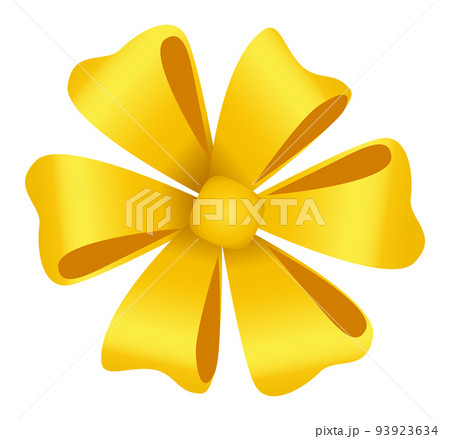 Ribbon Bow Made in Form of Flower Decorative Icon 93923634