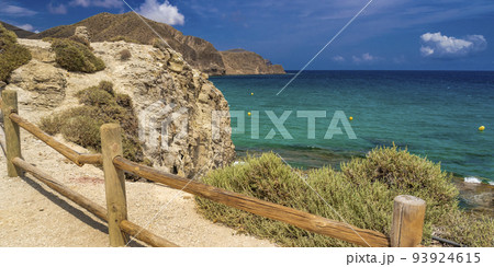 Beach of La Isleta del Moro, Cabo de Gata-Nijar Natural Park, Spain Beach of La Isleta del Moro, Cabo de Gata-Nijar Natural Park, Spain 93924615