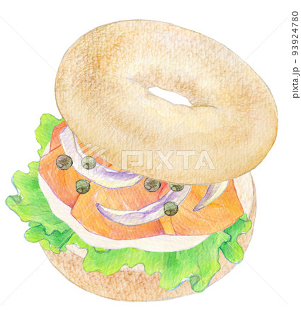 水彩イラスト ベーグル 水彩イラスト ベーグル 93924780