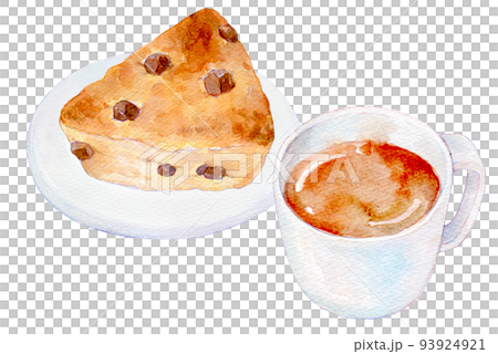 水彩イラスト　チョコチップスコーン 93924921