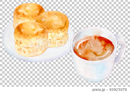 Watercolor illustration scone 93925078