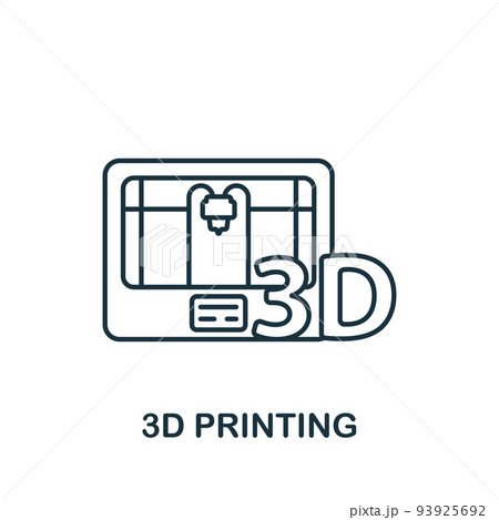 3D Printing icon. Line simple icon for templates, web design and infographics 93925692