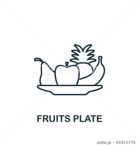 Fruits Plate icon. Line simple Summer icon for templates, web design and infographics 93925776