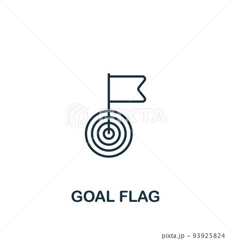 Goal flag icon. Line simple Success icon for templates, web design and infographics 93925824