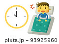 寝坊して慌てる男の子 93925960