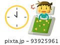 寝坊して慌てる男の子 93925961