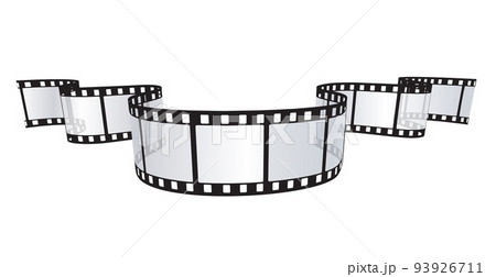 Cinema, movie and photography 35mm film strip template. Vector illustration of 3D film strip element. 93926711