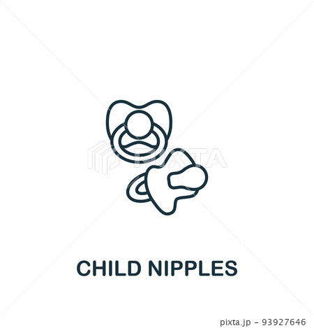 Child Nipples icon. Monochrome simple Baby icon for templates, web design and infographics 93927646