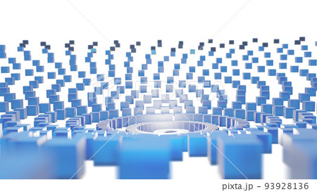 CGブロック　らせん状に並んだキューブ 93928136