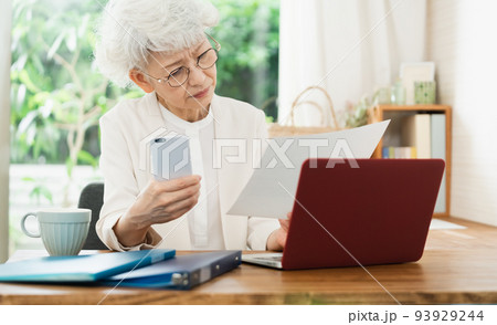 仕事をするシニア女性 93929244