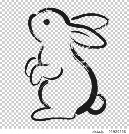 卯年年賀状_立っているうさぎのイラスト_02 卯年年賀状_立っているうさぎのイラスト_02 93929268