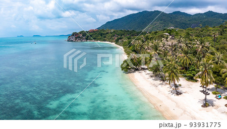 Aerial view of Leela Beach in koh Phangan, Thailand 93931775