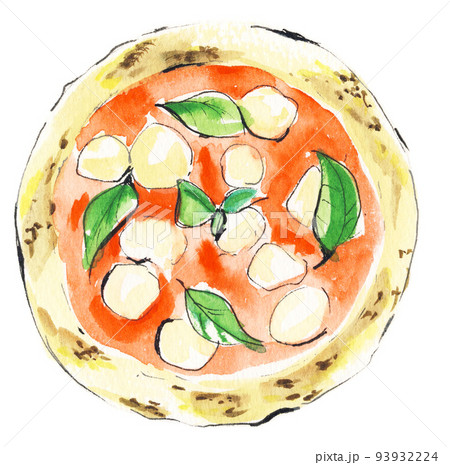 Pizza Margherita - Stock Illustration [93932224] - PIXTA