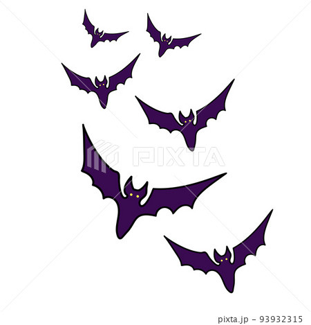 bats flat illustration isolated on white. halloween and mystic forest series bats flat illustration isolated on white. halloween and mystic forest series 93932315