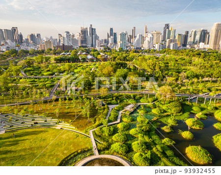 Benjakitti Park or Benchakitti forest park new design walkway in central Bangkok, Thailand Benjakitti Park or Benchakitti forest park new design walkway in central Bangkok, Thailand 93932455