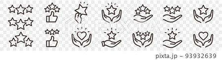 Star rating review Stars in hand vector line icon 93932639