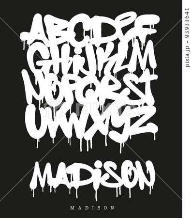 Street Graffiti Tag Font, handwritten Typography vector illustration Street Graffiti Tag Font, handwritten Typography vector illustration 93933641