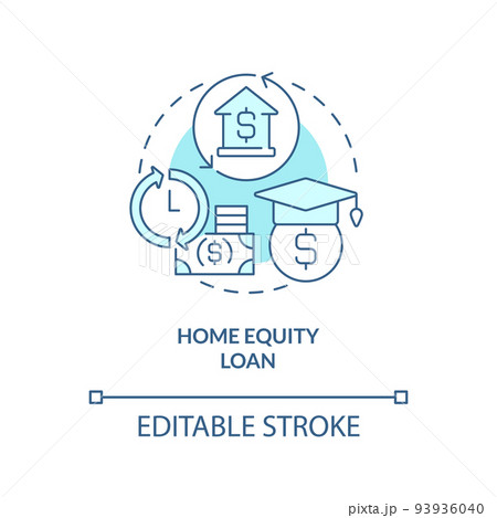 Home equity loan turquoise concept icon....のイラスト素材 [93936040] - PIXTA