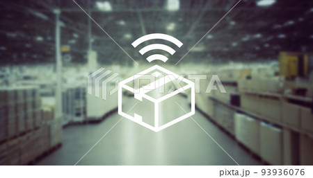 荷物の無線通信アイコン 93936076