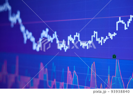 Stock market chart on blue background 93938840