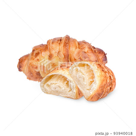 Almond croissant isolated on white background 93940018