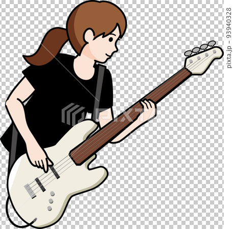 ベースを弾く女性 93940328