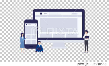 Illustration material for site production, web production, web construction, web analysis 93940535