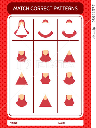 Match pattern game with female moslem. worksheet for preschool kids, kids activity sheet Match pattern game with female moslem. worksheet for preschool kids, kids activity sheet 93941577