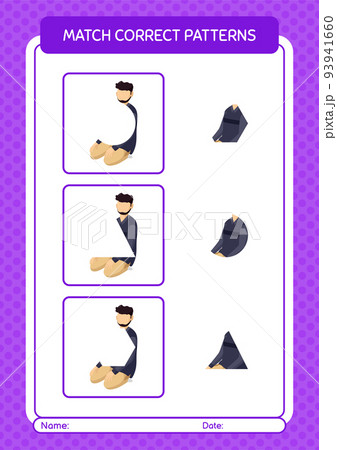 Match pattern game with praying. worksheet for preschool kids, kids activity sheet Match pattern game with praying. worksheet for preschool kids, kids activity sheet 93941660