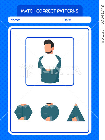 Match pattern game with praying. worksheet for preschool kids, kids activity sheet Match pattern game with praying. worksheet for preschool kids, kids activity sheet 93941743