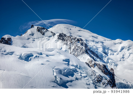 Mont Blanc Massif ice cap in Haute Savoie, Chamonix, French Alps 93941986