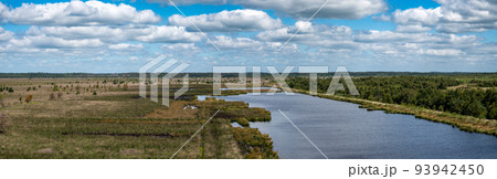 Tower view over the pond and swamp of the fen national park, Fochteloo 93942450