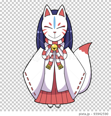 狐巫女のイラスト素材 [93942590] - PIXTA