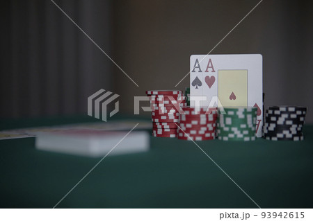 the poker game in casino chips cards and the poker table, winning combination in poker, flush royal the poker game in casino chips cards and the poker table, winning combination in poker, flush royal 93942615