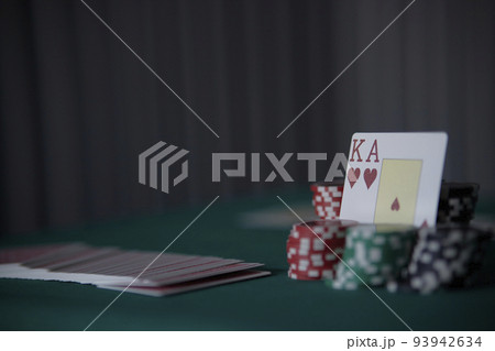 the poker game in casino chips cards and the poker table, winning combination in poker, flush royal the poker game in casino chips cards and the poker table, winning combination in poker, flush royal 93942634